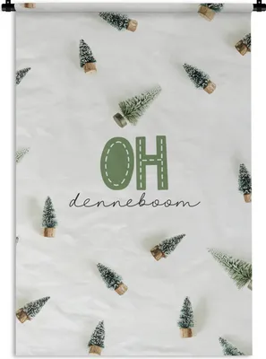Produktbild von MuchoWow® Wandteppich Wandbehang Winter - Tannenbaum - Zitat 90x135 cm Tapisserie Dekoration Wandtuch - Baumwolle - Wandskulptur