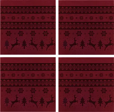 Produktbild von Oblique Unique 4 Filz Untersetzer eckig 10 cm Glasuntersetzer als Tischdeko für Weihnachten Adventsdeko - weinrot