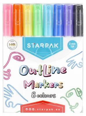 Obrázok produktu pre Markery konturowe metaliczne 8 kolorów do zdobienia