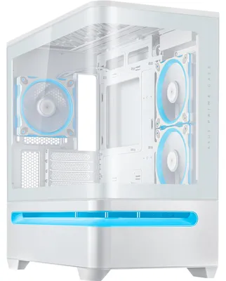 Obrázek produktu pro ASUS PRIME AP202 ARGB, Midi Tower, PC, Bílá, Micro ATX, Mini-ITX, Kov, Hraní
