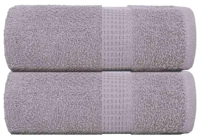 Image de vidaXL Serviettes d'invités FROGN, lot de 2, gris, 30 x 50 cm, 360 g/m²