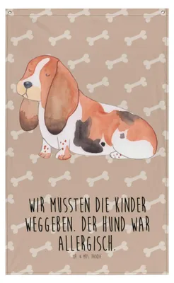 Produktbild von Mr. & Mrs. Panda Wandbild Hund Basset Hound - Hundeglück - Geschenk, Tapestry, Sprüche, Lustig, Wandteppich, Wandtuch, Gobelin, Hängedeko