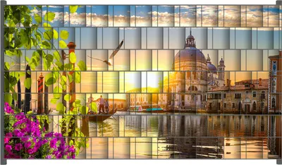 Produktbild von Wallario Zaunsichtschutz mit Motiv Italienischer Sommerabend für Ein- und Doppelstabmatten Zäune in der Größe 250 x 140 cm