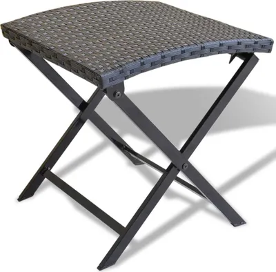 Immagine prodotto di The Living Store Sgabello pieghevole in Poly Rattan Nero
