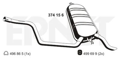 Produktbild von ERNST 374156 Endschalldämpfer passend für MERCEDES-BENZ W124 T-modell (S124) Auspuff