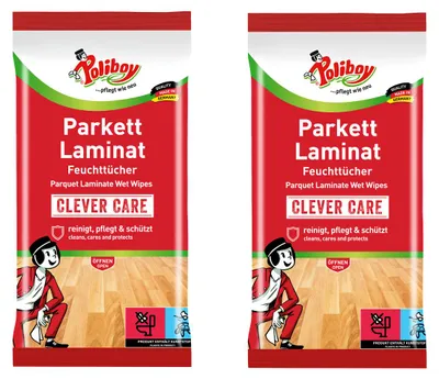 Produktbild von Poliboy Reinigungstücher Parkett Laminat 2er Set - Inhalt 30 Stück, Reinigung Pflege