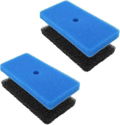 Immagine prodotto di Cartucce filtranti per acquari - Set da 4, materiale filtrante in spugna a grana grossa e fine, nero/blu, filtro per laghetti da esterno