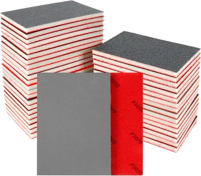Imagen del producto de Bloque de lija de esponja, grano 3000, 24 unidades, flexible, para madera y metal