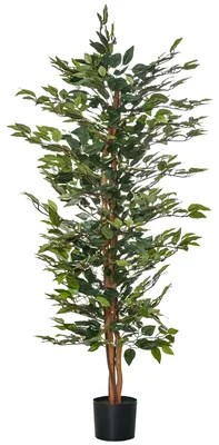 Obrázok produktu pre Umelý figovník - umelá rastlina v kvetináči - 150 cm - vyrobená z PE - na vnútorné použitie - dekorácia do domácnosti