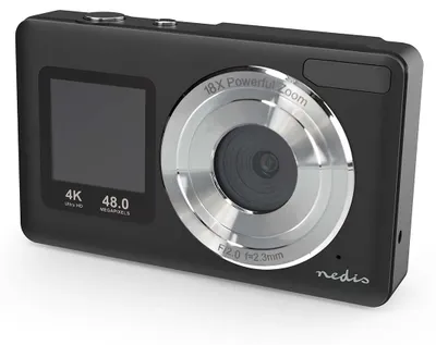 Obrázek produktu pro 4K digitální fotoaparát s dvojitou obrazovkou, 48MP, 18x zoom, černý