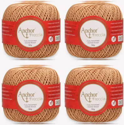 Produktbild von 4x Anchor Freccia 6 – Feines Baumwollgarn für Häkelprojekte (Color 00367)