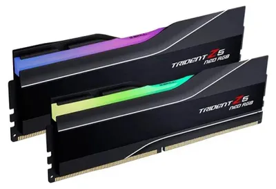 Image de G.Skill Trident Z5 Neo RGB - DDR5 - Kit - 48Go : 2 x 24Go - DIMM 288-PIN - 6400 MHz / PC5-51200 - CL32 - on-die ECC - Noir (F5-6400J3239F24GX2-TZ5NR)