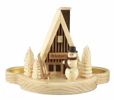 Produktbild von Räucherhaus Skihütte mit Teelichter BxHxT 17x12x10,5cm NEU