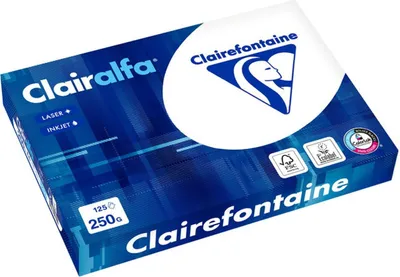 Image de Papier multifonction Clairalfa, format A4 (210x297 mm), 250 g/m², blanc, conditionnement : 5 paquets de 125 feuilles