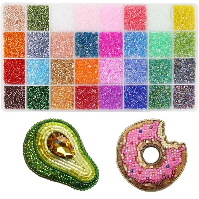 Imagen del producto de Esferas de vidrio de 3 mm, 19200 unidades, 32 colores, para joyería artesanal