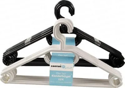 Produktbild von Kleiderbügel LUX, 10er-Set, schwarz und weiß sortiert