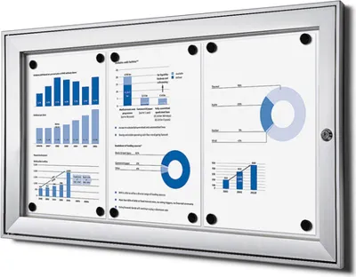 Produktbild von Showdown Schaukasten für Innen und Außen SCS - 3x DIN A4 - Aluminium - Silber