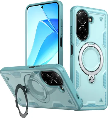 Produktbild von Dual Layer Hülle für Xiaomi Redmi A5 4G mit Ring Ständer Magnetisch Stoßfest Handyhülle Türkis