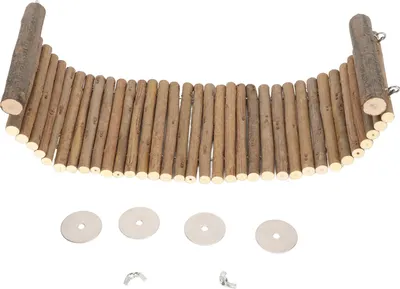 Image de Échelle en bois Pont Plateforme Jouet pliable Intéressant Pont suspendu pour Chinchilla Échelle d'escalade pour Hamster pour Petit Animal