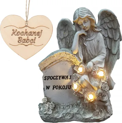 Obrázok produktu pre Sviečka s nápisom „Odpočívaj v pokoji“ pre babičkin hrob, 21,5 cm