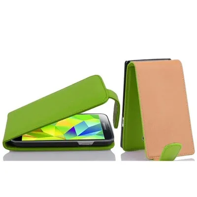 Immagine prodotto di Cadorabo custodia protettiva per Samsung Galaxy S5 MINI / S5 MINI DUOS custodia in verde flip case custodia per cellulare cover in Similcuoio