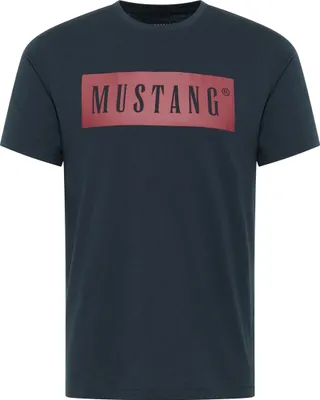 Produktbild von MUSTANG Herren T-Shirt - Austin, Big Logo, Baumwolle, Single Jersey Dunkelblau M