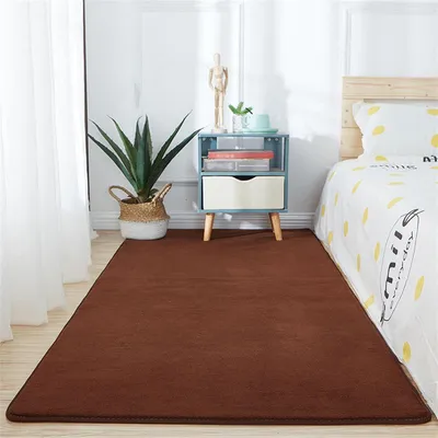 Produktbild von Teppich Kurzflor Einfarbig Braun 50 x 160 cm