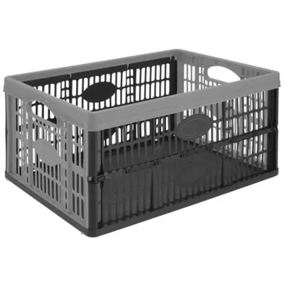 A foldable storage crate is shown against a white background.