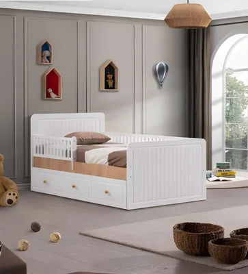 Produktbild von Bettrahmen Kinderbett Bett Kinderzimmer Kinderzimmermöbel Weiße