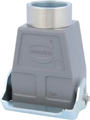 Image de Boîtier de raccordement HARTING Han 6B haut, sortie de câble droite 1xM32, avec 1 bride longitudinale, raccord vissé M32, plage de serrage 11,0 mm