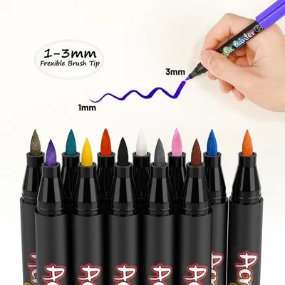Image de Kit de peinture acrylique pour adultes - Kit de 12 pièces comprenant des pinceaux et des marqueurs acryliques