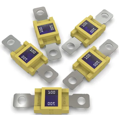 Productafbeelding van AUPROTEC Mega hoogstroombeveiliging, schroefzekering, 80A - 500A, selectie: 100A Ampère, geel, 5 stuks