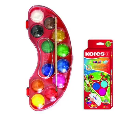 Immagine prodotto di Scatola colori opachi Kores "AKUARELLOS" 12 colori