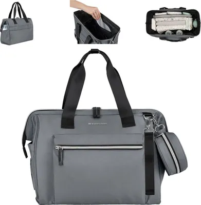 Produktbild von Kikkaboo Wickeltasche Maxi mit Wickelunterlage, kleine Tasche, Reißverschluss hellgrau