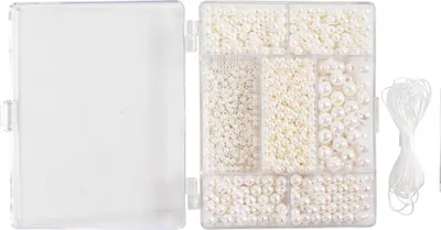Immagine prodotto di Creativ Company Kit per la creazione di gioielli - Miscela di perle bianche in madreperla