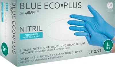 Produktbild von Med Comfort Nitril Untersuchungshandschuh Blue Eco-Plus - M