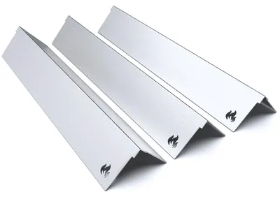 Produktbild von Gasgrill Edelstahl Brennerabdeckung passend für Napoleon Rogue Prestige Freestyl, Farbe:3 Leisten Gebürstet Flame