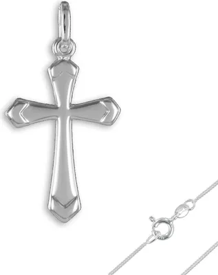 Produktbild von Kreuz mit Kette: Anhänger Halskette Silber