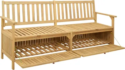 Image de vidaXL Banc de rangement pour jardin, modèle 2 places, dimensions 170 x 63 x 84 cm, forme rectangulaire