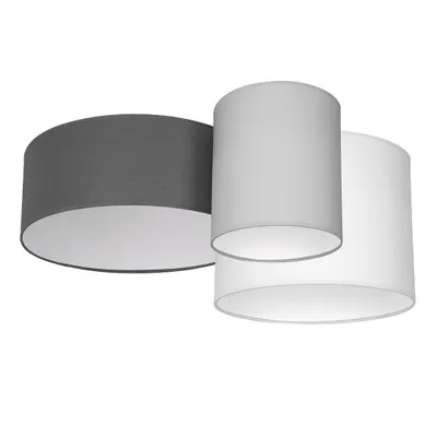 Image de Plafonnier rond STAN blanc multicolore 3xE27x40W, abat-jour en tissu, dimensions : 27x70x70 cm, IP20, Milagro
