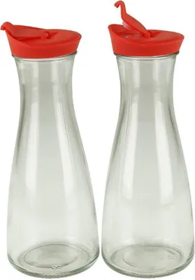 Immagine prodotto di Caraffa in vetro con coperchio, 1 litro, 2 pezzi, rosso/rosso