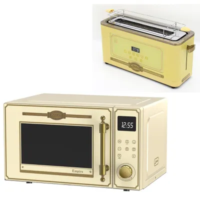 Produktbild von Kaiser Empire M 2530 ElfEm Mikrowelle 25L Mikrowellenherd mit Heißluft Grill 25 Funktionen+Retro-Toaster Kaiser T 4000 ElfEm