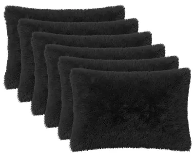 Immagine prodotto di Cuscini decorativi vidaXL, confezione da 6, colore nero, 50 x 70 cm, in pile di poliestere