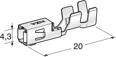 Produktbild von Flachsteckhülse | MTA MINI F280 WP | 2,8mm | 2,5-4mm²