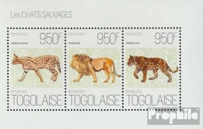 Produktbild von Briefmarken Togo 2013 Mi 5202-5204 Kleinbogen (kompl. Ausgabe) postfrisch Wilde Katzen