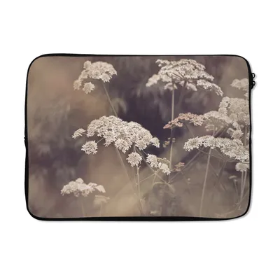 Produktbild von MuchoWow® Laptop Hülle 13 Zoll Pflanze - Weiß - Natur - Blumen Laptoptasche - Laptophülle - Sleeve - Rundumschutz
