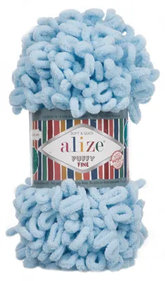 Strickgarn ALIZE Puffy Fine Uni, babyblau
