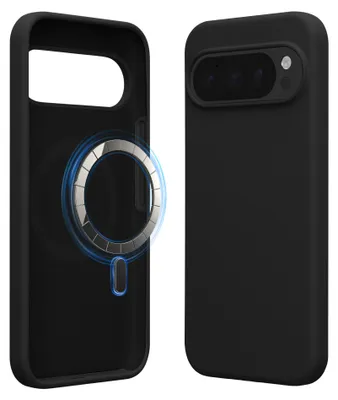 Produktbild von kwmobile Hülle kompatibel mit Google Pixel 10 / Pixel 10 Pro Hülle - magnetisches Silikon Case kompatibel mit MagSafe - Cover gummiert Schwarz