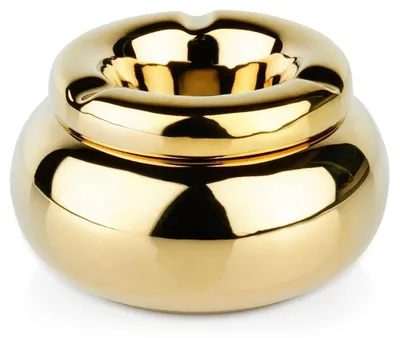 Obrázek produktu pro Popelník - kulatý - z dolomitu - 11 cm - zlaté barvy