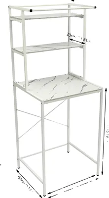 Obrázek produktu pro Skladový regál, třípatrový organizér, prostorově úsporný design, BÍLÁ